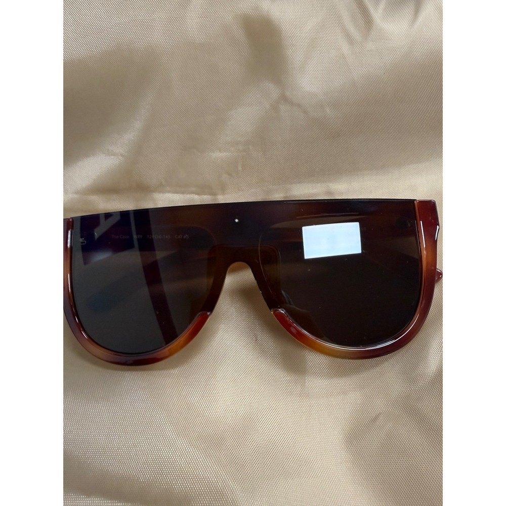 Prive Revaux The Coco WR9 Oversized Shield Sunglasses Tortoise Brown Flat Top